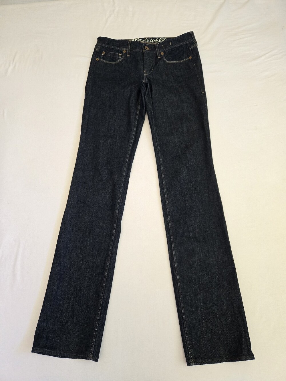 Madewell Low Rise Straight Leg Jeans Dark Blue Wash Size 27